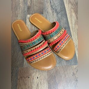 Bamboo Women's Colorful Patterned Sandals